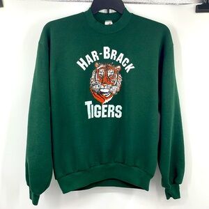 Vintage 80’s 90’s Har-Brack Tigers Forest Green Sweatshirt Size Large